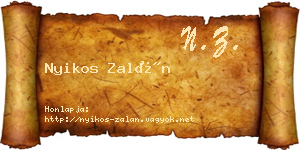 Nyikos Zalán névjegykártya
